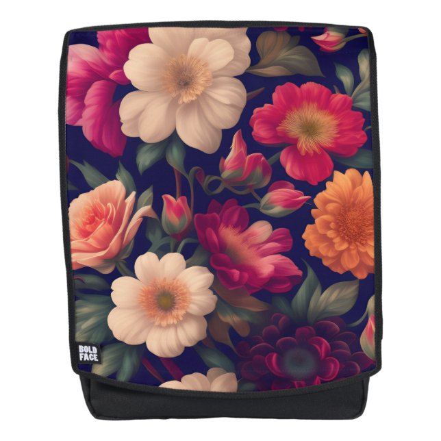 Sac À Dos Papier peint à motifs floraux (Devant)