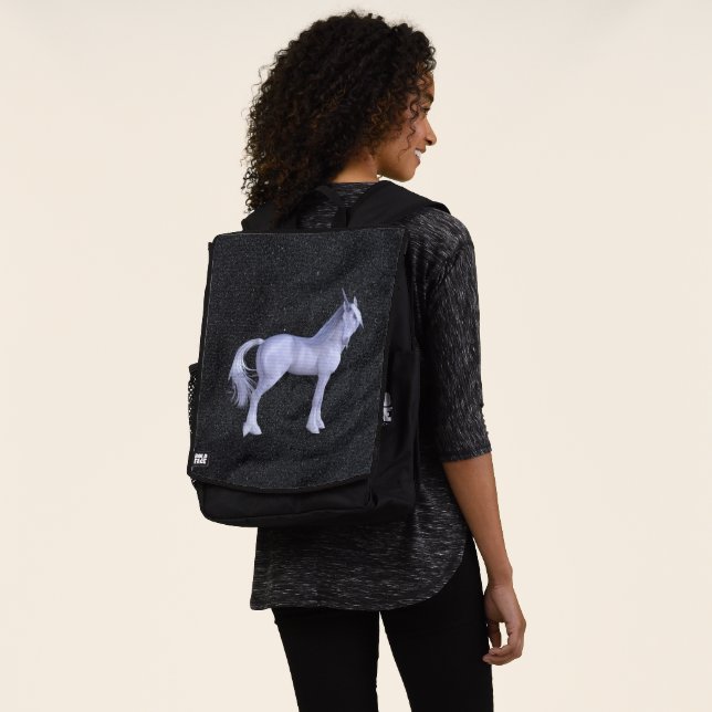 Sac À Dos Parties scintillant Noire Et Unicorne (Porté)