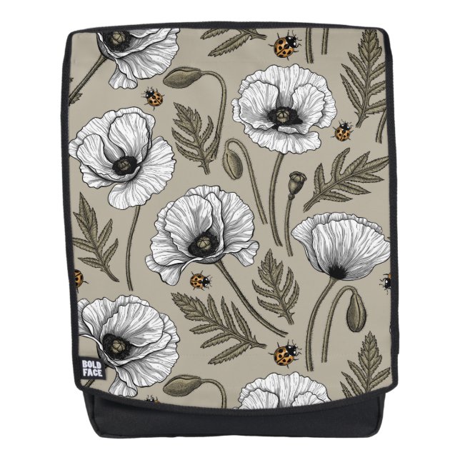 Sac À Dos Pavot blanc et coccinelle (Devant)