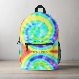 Sac à dos personnalisé coloré Rainbow Tie Dye