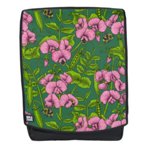 Sac À Dos Pois doux et bourdons, vert et rose
