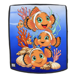 Sac À Dos Poisson clown Dessin animé mignon Famille Sous l'e