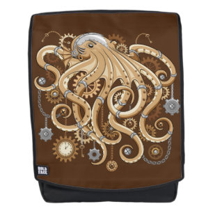 Sac À Dos Poulpe Steampunk Rétro Fantastique Mécanique