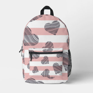 Sac à dos rose et blanc moderne avec Coeur Vave No