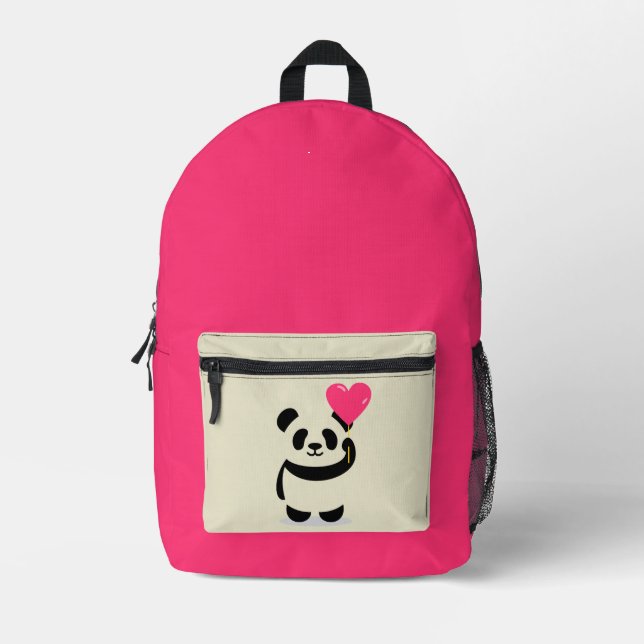 Sac à dos rose Panda mignon (Recto)