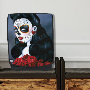 Sac À Dos Roses Rouges Élégantes Femme Gothique Crâne en Suc