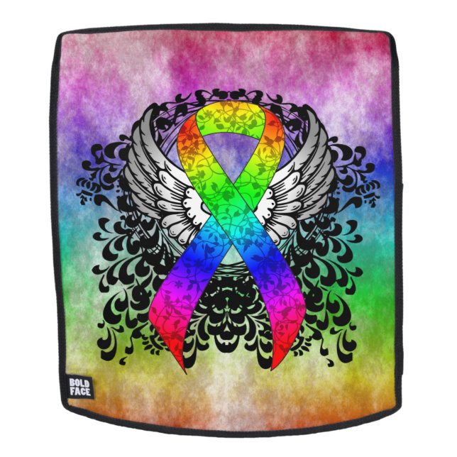 Sac À Dos Ruban arc-en-ciel avec ailes (Devant amovible)