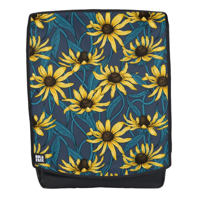 Sac À Dos Rudbekia jaune sur la marine (Devant)