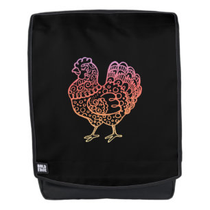 Sac À Dos Schéma fleuri poulet
