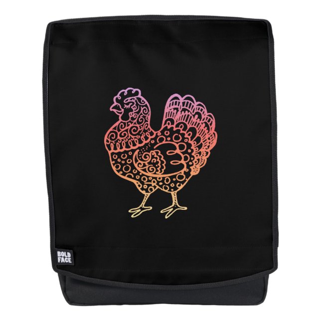 Sac À Dos Schéma fleuri poulet (Devant)