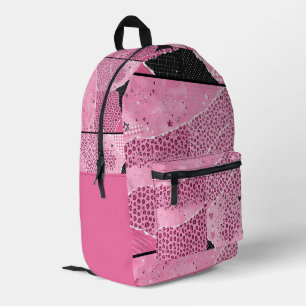 Sac à dos scolaire à imprimé léopard rose tendance