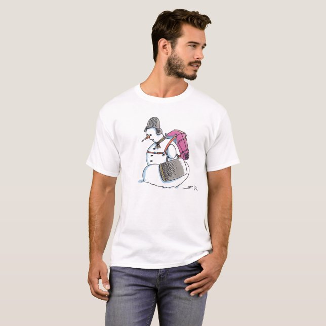 Sac à dos Snowman t-shirt blanc (Devant entier)