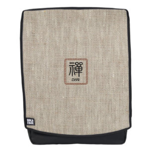 Sac À Dos Style rustique zen faux burlap imprimé beige