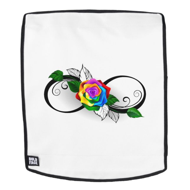 Sac À Dos Symbole d'infini avec Rose arc-en-ciel (Devant amovible)