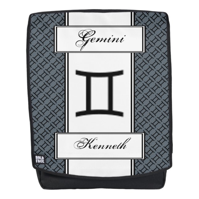 Sac À Dos Symbole Zodiaque Gemini Standard par Kenneth Yonci (Devant)