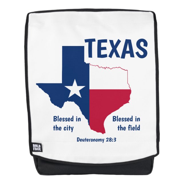 Sac À Dos TEXAS DRAPEAU Béni État Écriture chrétienne (Devant)