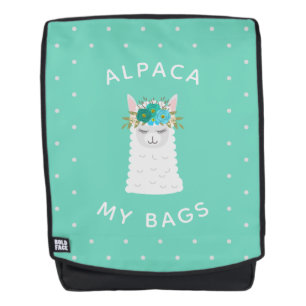 Sac À Dos Turquoise mignonne et à la mode de l'alpaga  