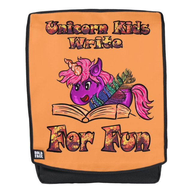 Sac À Dos Unicorn Les Enfants Écrivent Pour S'Amuser (Devant)