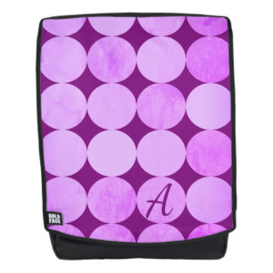 Sac À Dos Violet, Violet Magenta et Cercles roses Monogramme