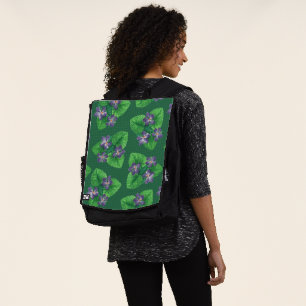 Sac À Dos Violets sur vert émeraude