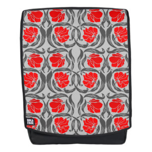 Sac À Dos William Morris Pimpernel, Silver Grey et Red