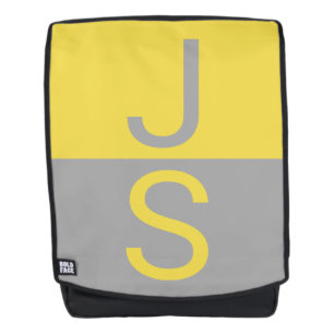 Sac À Dos Yellow & Grey Modern Initials monogram