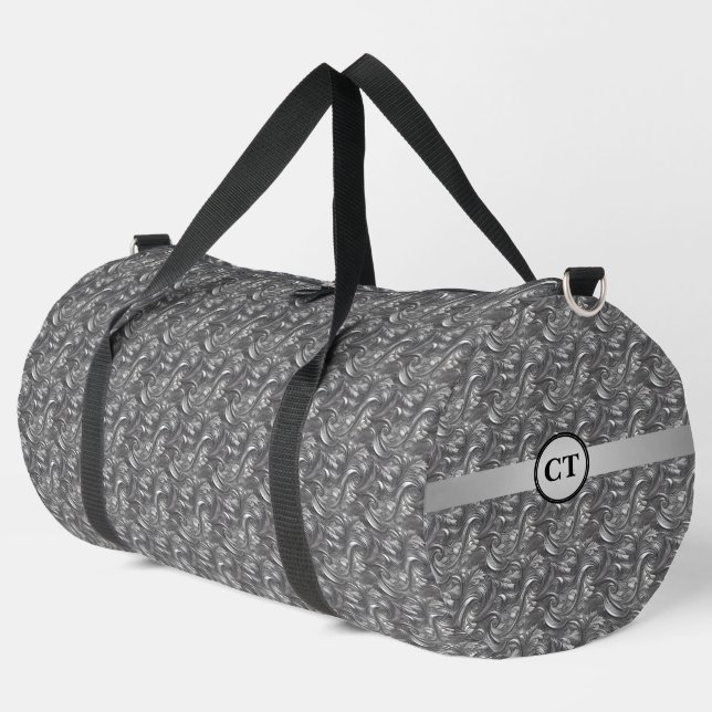 Sac à double Abstrait Gray Elégant Personnalisé (Coin gauche)