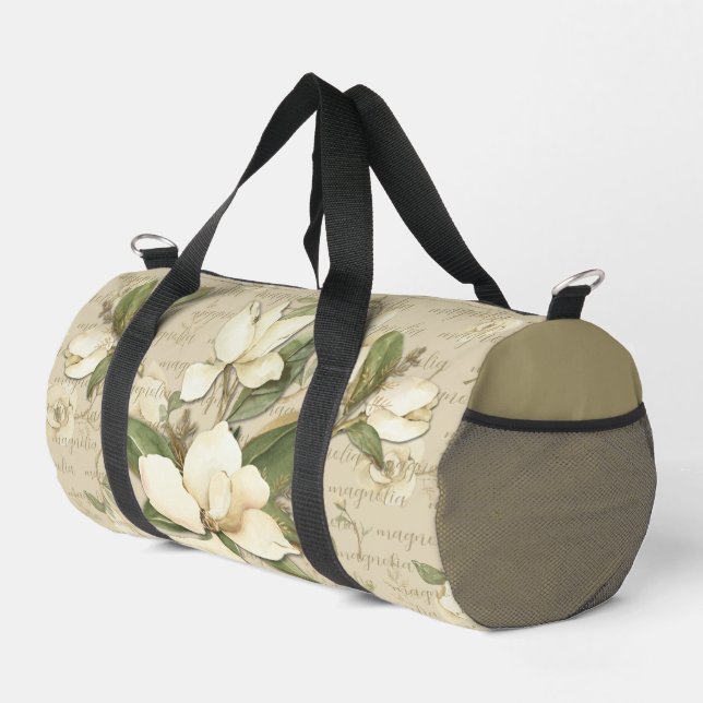 Sac à duffel à impression florale Magnolia (Coin droit)