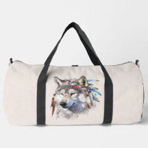 Sac à duffel de loup amérindien