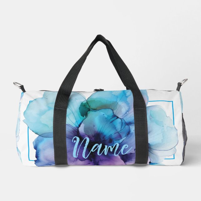 Sac à duffle personnalisé de 19 po - Fleur aquarel (Recto)