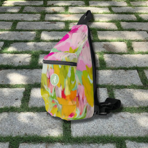 Sac à élingue moderne Monogramme coloré