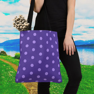 Sac à épaule à motif pourpre à point Polka
