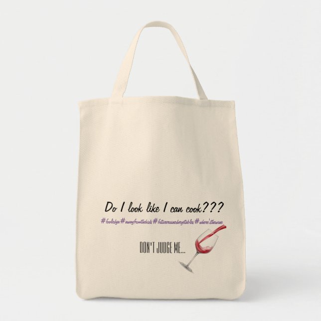Sac à épicerie, ai-je l'air de pouvoir cuisiner ? (Devant)