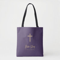 Sac à Étude de Bible Personnalisé Violet Écriture