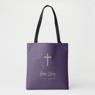 Sac à Étude de Bible Personnalisé Violet Écriture