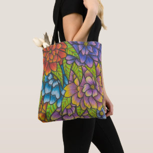 Sac À Impression Fleur Colorée Fourre-tout Ou Corp