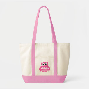 Sac à langer rose pour hibou avec nom de bébé pers