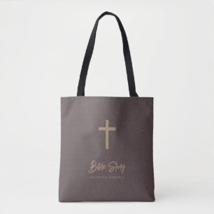 Sac à l'étude de la Bible en cuir marron aspect sc