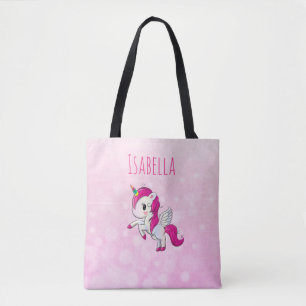 Sac à licorne rose pour fille personnalisée
