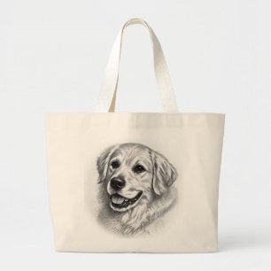 Sac à main à croquis artistique de Golden Retrieve