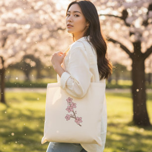 Sac à main à fleurs rose branchées de printemps