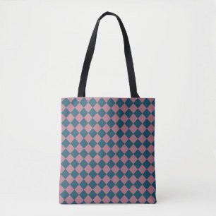 Sac à main à motif argyle bleu océan et rose