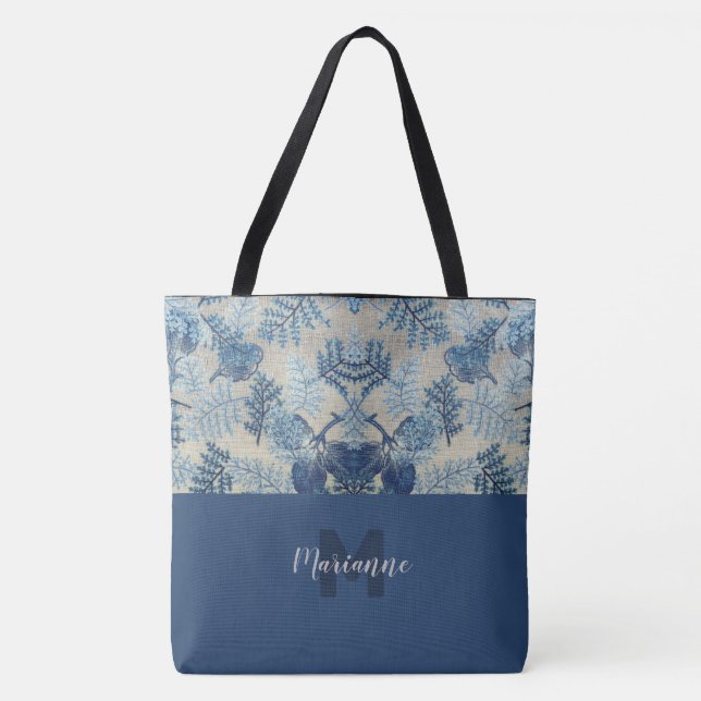Sac à main à motif floral brodé élégant et monogra (Devant)