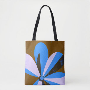 Sac à main abstrait fleur bleue moderne