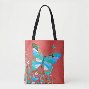 Sac à main abstrait papillon et floral