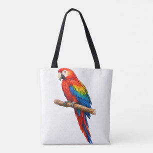 Sac à main aquarelle vibrant perroquet Ara écarlat