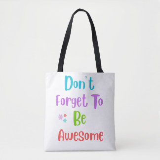 Sac à main avec citation colorée motivante