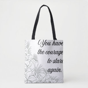 Sac à main avec citation motivante - Art botanique