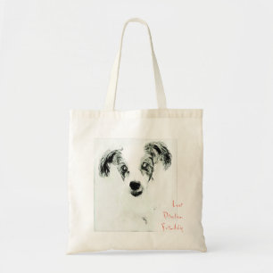 Sac à main avec croquis de chien Amour, Dévotion, 