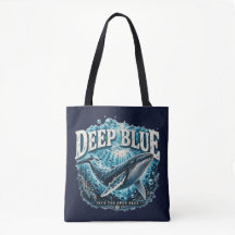 Sac à main Aventure de baleine bleu profond